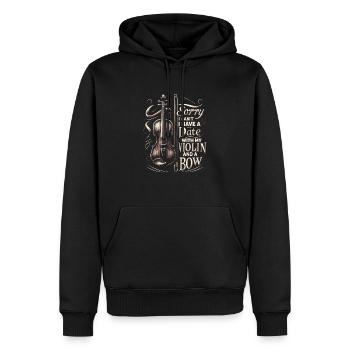 Désolé, je ne peux pas, j’ai un rendez-vous avec mon violon et un si - Sweat à capuche Premium bio Homme - noir - Devant - Nico (187cm)