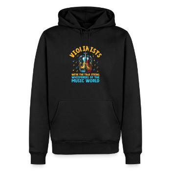 Violonistes, nous sommes les vrais chuchoteurs de cordes de la - Sweat à capuche Premium bio Homme - noir - Devant - Nico (187cm)