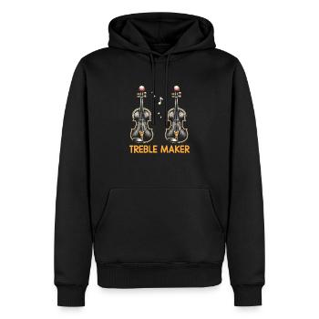 Treble Maker Violin Instrument Violinist Fiddler V - Men’s Premium Organic Hoodie - black - Front - Nico (187cm)