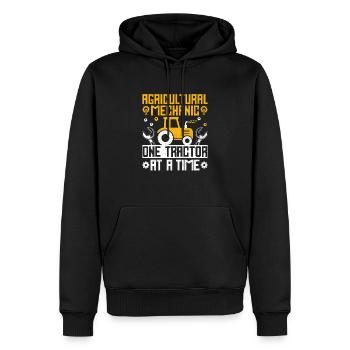 Mécanicien agricole Drôle de tracteur Mécanique Ferme - Sweat à capuche Premium bio Homme - noir - Devant - Nico (187cm)
