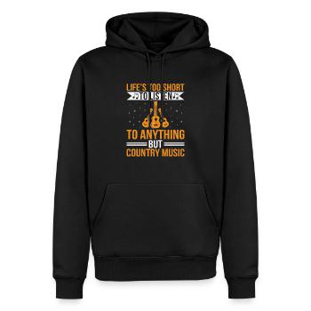 Comté Musique Vintage Amateur de musique Western Country C - Sweat à capuche Premium bio Homme - noir - Devant - Nico (187cm)