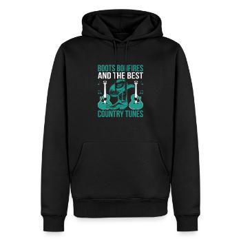 County Music Vintage Music Lover Western Country C - Männer Premium Bio Hoodie - Schwarz - Vorne - Nico (187cm)