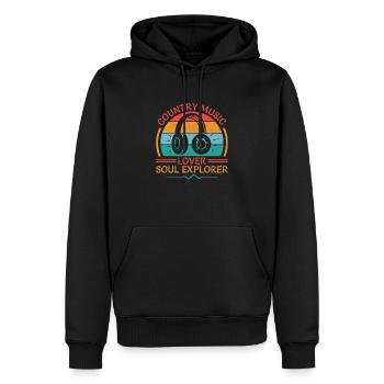 Comté Musique Vintage Amateur de musique Western Country C - Sweat à capuche Premium bio Homme - noir - Devant - Nico (187cm)
