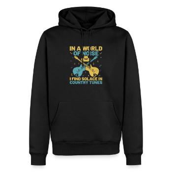 Comté Musique Vintage Amateur de musique Western Country C - Sweat à capuche Premium bio Homme - noir - Devant - Nico (187cm)