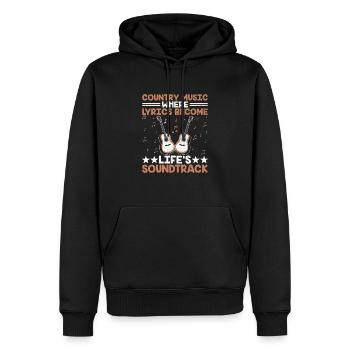 Comté Musique Vintage Amateur de musique Western Country C - Sweat à capuche Premium bio Homme - noir - Devant - Nico (187cm)