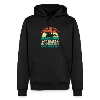 Courses de chevaux pur-sang Équitation Chevaux équestres - Sweat à capuche Premium bio Homme - noir - Devant - Nico (187cm)