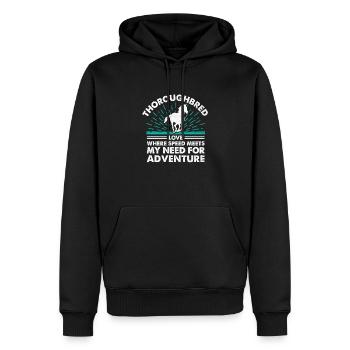 Courses de chevaux pur-sang Équitation Chevaux équestres - Sweat à capuche Premium bio Homme - noir - Devant - Nico (187cm)