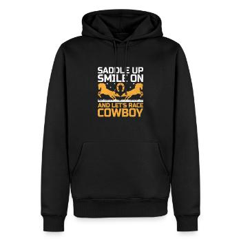 Courses de chevaux pur-sang Équitation Chevaux équestres - Sweat à capuche Premium bio Homme - noir - Devant - Nico (187cm)