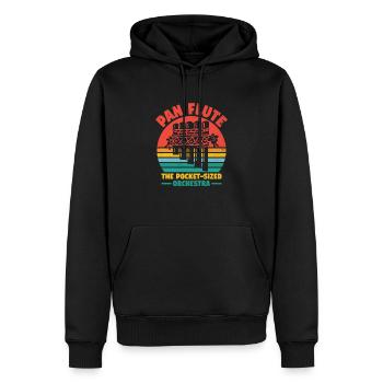 Joueur de flûte de Pan fanfare flûtiste musique I - Sweat à capuche Premium bio Homme - noir - Devant - Nico (187cm)