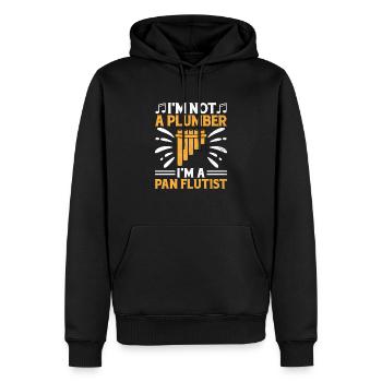 Joueur de flûte de Pan fanfare flûtiste musique I - Sweat à capuche Premium bio Homme - noir - Devant - Nico (187cm)