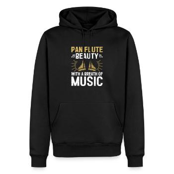 Pan Flute Player Pan Flutist Marching Band Music I - Men’s Premium Organic Hoodie - black - Front - Nico (187cm)