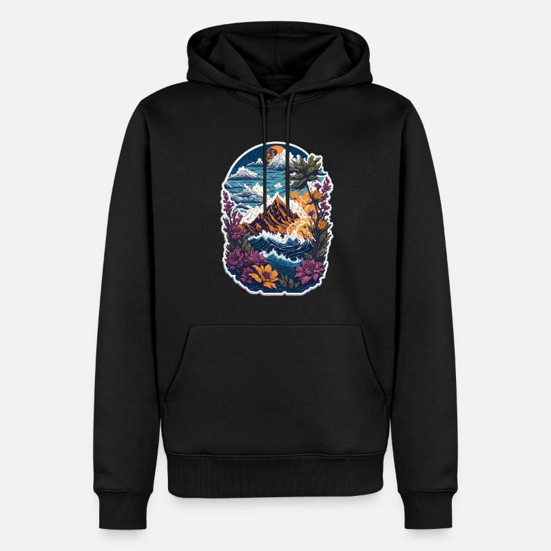Jäger Bergsteiger Wanderer Abenteuer - Männer Premium Bio Hoodie - Schwarz