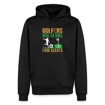 Footgolf Player Foot Golf Playing Footgolfers Foot - Men’s Premium Organic Hoodie - black - Front - Nico (187cm)
