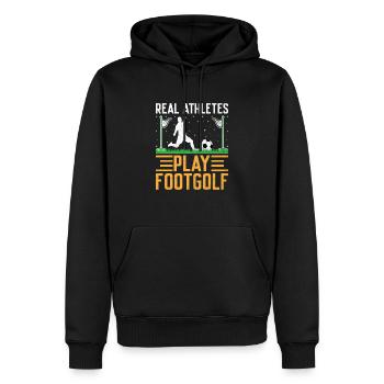 Footgolf Player Foot Golf Playing Footgolfers Foot - Men’s Premium Organic Hoodie - black - Front - Nico (187cm)