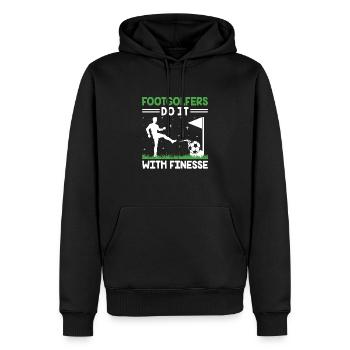 Footgolf Player Foot Golf Footgolfers Foot spielen - Männer Premium Bio Hoodie - Schwarz - Vorne - Nico (187cm)