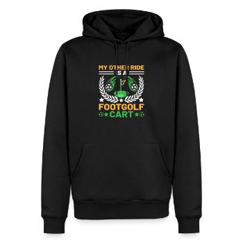 Footgolf Player Foot Golf Playing Footgolfers Foot - Men’s Premium Organic Hoodie - black - Front - Nico (187cm)