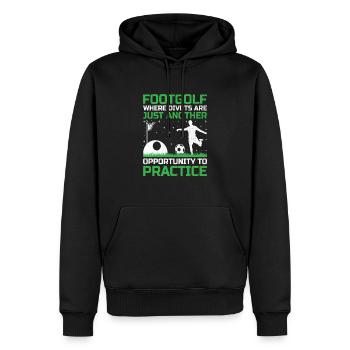 Footgolf Player Foot Golf Playing Footgolfers Foot - Men’s Premium Organic Hoodie - black - Front - Nico (187cm)