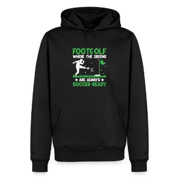 Footgolf Player Foot Golf Playing Footgolfers Foot - Men’s Premium Organic Hoodie - black - Front - Nico (187cm)
