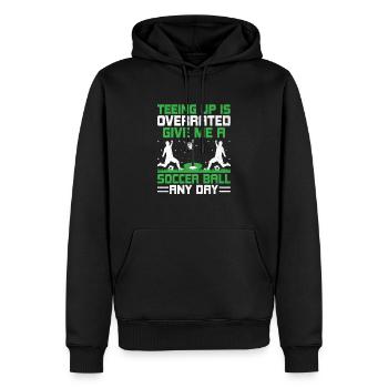 Footgolf Player Foot Golf Playing Footgolfers Foot - Men’s Premium Organic Hoodie - black - Front - Nico (187cm)