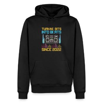 Chiptune Music Lover Groove zu den Bleeps und Bloo - Männer Premium Bio Hoodie - Schwarz - Vorne - Nico (187cm)