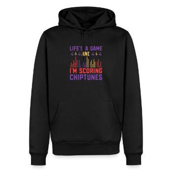 Chiptune Music Lover Groove zu den Bleeps und Bloo - Männer Premium Bio Hoodie - Schwarz - Vorne - Nico (187cm)