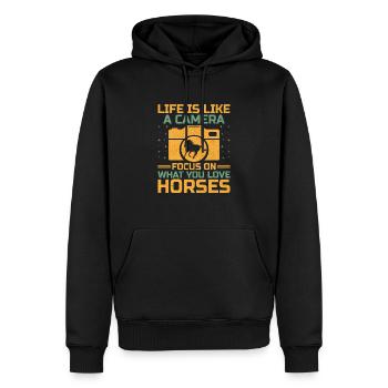 Pferdefotografie Reiten Pferde Hobby Ph - Männer Premium Bio Hoodie - Schwarz - Vorne - Nico (187cm)
