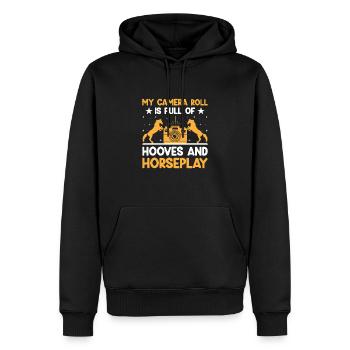 Photographie de cheval Équitation Chevaux Hobby Ph - Sweat à capuche Premium bio Homme - noir - Devant - Nico (187cm)