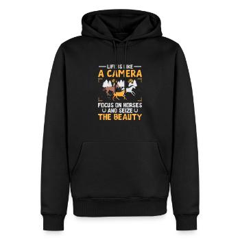 Horse Photography Horseback Riding Horses Hobby Ph - Men’s Premium Organic Hoodie - black - Front - Nico (187cm)
