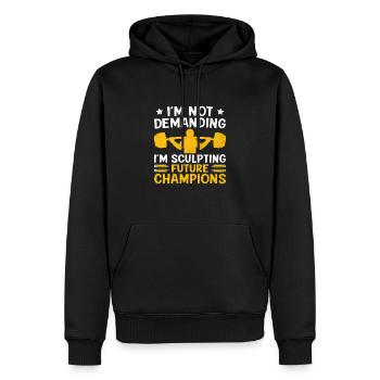 Professeur d’éducation physique Professeurs d’éducation physique École Spor - Sweat à capuche Premium bio Homme - noir - Devant - Nico (187cm)