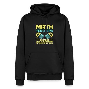 Mathelehrer Schullehrer Lustige Mathelehrer S - Männer Premium Bio Hoodie - Schwarz - Vorne - Nico (187cm)