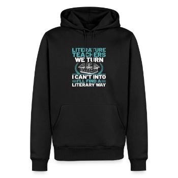 Professeur de littérature Professeur d’école Professeur drôle S - Sweat à capuche Premium bio Homme - noir - Devant - Nico (187cm)