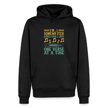 Musicien Auteur-compositeur Chanteur Musicien Musique Musique Pr - Sweat à capuche Premium bio Homme - noir - Devant - Nico (187cm)