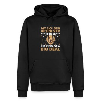 Mon Golden Retriever pense que je suis un gros problème - Sweat à capuche Premium bio Homme - noir - Devant - Nico (187cm)