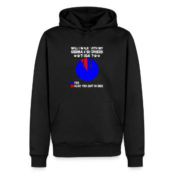 Werde ich heute mit meinem Deutschen Schäferhund spazieren gehen? - Männer Premium Bio Hoodie - Schwarz - Vorne - Nico (187cm)