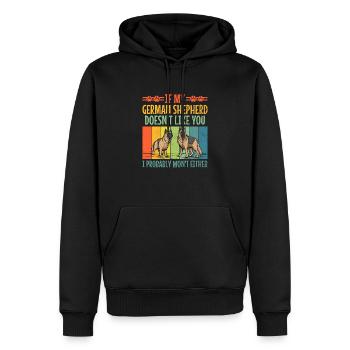 Si mon berger allemand ne t’aime pas, je risque de - Sweat à capuche Premium bio Homme - noir - Devant - Nico (187cm)