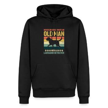 Unterschätzen Sie niemals einen alten Mann mit einem Labrador Ret - Männer Premium Bio Hoodie - Schwarz - Vorne - Nico (187cm)