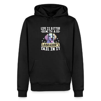 Das Leben Ist Besser Mit Dem Schwanz Eines Labradors Darin Labrad - Männer Premium Bio Hoodie - Schwarz - Vorne - Nico (187cm)