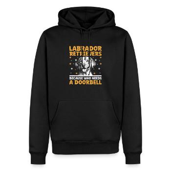 Labrador Retrievers Parce Qui A Besoin D’une Sonnette L - Sweat à capuche Premium bio Homme - noir - Devant - Nico (187cm)