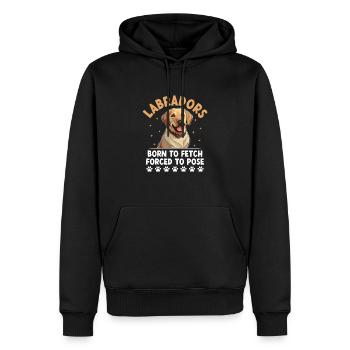 Labradors nés pour aller chercher forcés de poser Labrador re - Sweat à capuche Premium bio Homme - noir - Devant - Nico (187cm)