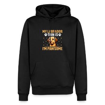 Mein Labrador denkt, ich sei ein pfotenhafter Lab Retriever Labra - Männer Premium Bio Hoodie - Schwarz - Vorne - Nico (187cm)