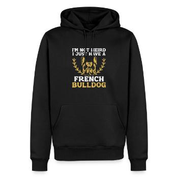Je ne suis pas bizarre, j’ai juste un bouledogue français Frenchi - Sweat à capuche Premium bio Homme - noir - Devant - Nico (187cm)