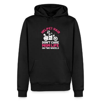 Helm Haare Kümmern Sie sich nicht um das Leben der Mutter auf zwei Rädern - Männer Premium Bio Hoodie - Schwarz - Vorne - Nico (187cm)