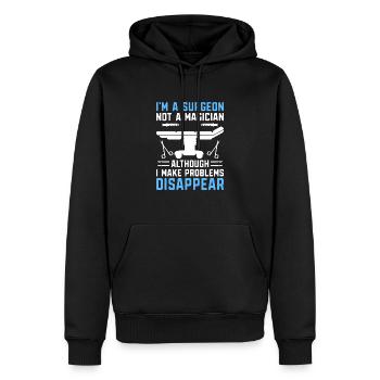 I'm A Surgeon Not A Magician Surgical Surgery Surg - Men’s Premium Organic Hoodie - black - Front - Nico (187cm)
