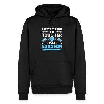 Das Leben ist hart Ich bin härter Ich bin ein Chirurg Chirurgisch Su - Männer Premium Bio Hoodie - Schwarz - Vorne - Nico (187cm)