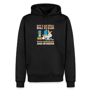 Chat Photographes Chat Amoureux Des Chats Photo - Sweat à capuche Premium bio Homme - noir - Devant - Nico (187cm)