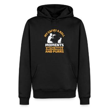 Chat Photographes Chat Amoureux Des Chats Photo - Sweat à capuche Premium bio Homme - noir - Devant - Nico (187cm)