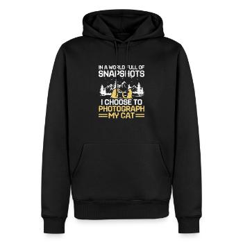 Chat Photographes Chat Amoureux Des Chats Photo - Sweat à capuche Premium bio Homme - noir - Devant - Nico (187cm)