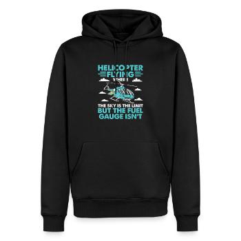 Vol en hélicoptère là où le ciel est la limite Pilote - Sweat à capuche Premium bio Homme - noir - Devant - Nico (187cm)