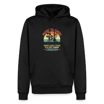 Musiklehrer, bei denen jede Lektion ein Schritt in Richtung - Männer Premium Bio Hoodie - Schwarz - Vorne - Nico (187cm)