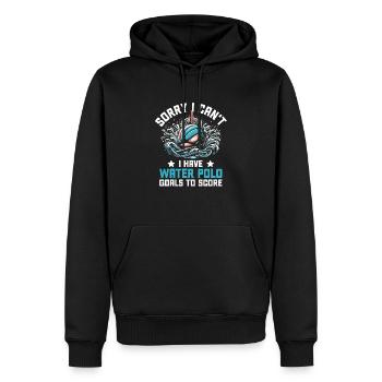 Désolé, je ne peux pas, j’ai des buts de water-polo pour marquer des buts - Sweat à capuche Premium bio Homme - noir - Devant - Nico (187cm)